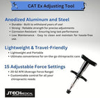 CAT EX Chiropractic Adjusting Tool, Handheld Spine Correction Tool and Back & Neck Massager, 52 lbs Max Average Force Range, Case Included, Made in USA