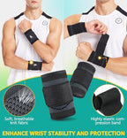HiRui Wrist Brace/Wraps Wrist Compression Strap and Support for Work Fitness Weightlifting Sprains Tendonitis, Carpal Tunnel Arthritis, Pain Relief, Adjustable Wristbands 2 PACK (Black, M)