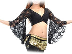 Tribal Belly Dance Lace Butterfly Sleeve Wrap Top, Top for Christmas