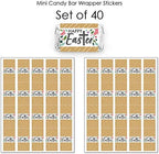 Big Dot of Happiness Religious Easter - Mini Candy Bar Wrapper Stickers - Christian Holiday Party Small Favors - 40 Count