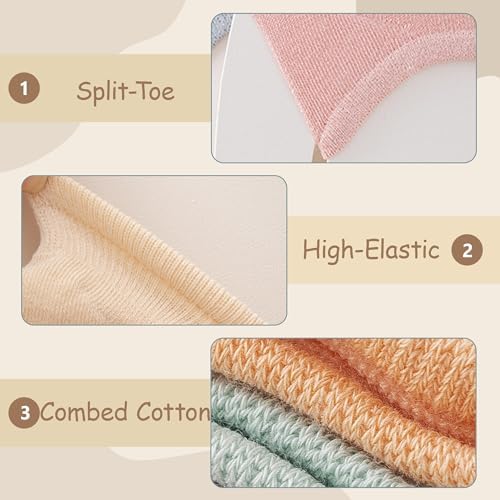 Invisible Half Socks Split Toe Liners Breathable Cotton Forefoot Pads No Show Topper for Sandals High Heels
