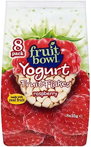 Fruit Bowl Fruit Flakes Raspberry with a Yogurt Coating (8x25g) - Pack of 2