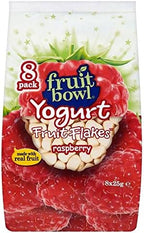 Fruit Bowl Fruit Flakes Raspberry with a Yogurt Coating (8x25g) - Pack of 2