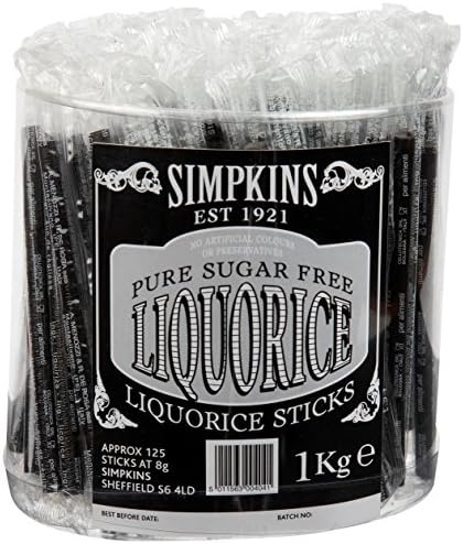 Simpkins Pure Sugar Free Hard Thin Liquorice Sticks Pack of 20 Sticks