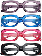 Eyekepper 4 Pack Rectangle Reading Glasses for Women Stylish Readers