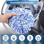 4 Pack RinseClean Spin Mop Replacement Head Spin Mop Refills Compatible with O Ceda RinseClean Dual System, Microfiber Mop Easy Cleaning Floor Head Mo-p for Floor Cleaning RinseClean 2 Tank System