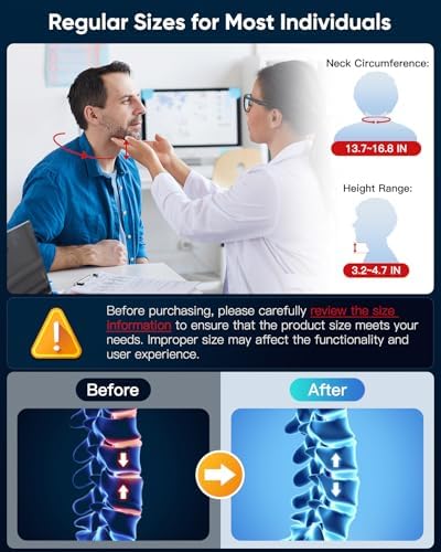 Cervical Traction Device with Air Collar: Inflatable Neck Stretcher for Pain Relief, Posture Correction, Spine Alignment, Reduce Disc Pressure - Targeted Traction for Daily Use