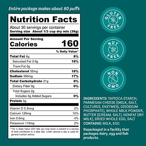 Judee's Brazilian Cheese Bread Mix 2.5 lb - Non-GMO and Just Add Water- Great for preparing in advance and making fresh - Gluten-Free and Nut Free Facility