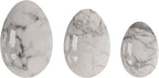 Undrilled Rose Quartz Yoni Egg Set Tiger Eye Jade Eggs Obsidian Kegel Exercise Yoni Eggs Exerciser,White Howlite