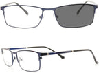 Transition Sunglasses Men's Sun Photochromic Lens Metal Full Frame Reading Glasses