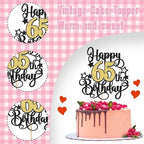 1 PCS Happy 65th Birthday Cake Topper Black Gold Glitter Cheers to 65 Years Birthday Cake Pick Hello 65 Fabulous Cake Decoration for Happy 65th Birthday Anniversary Party Decorations Supplies