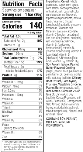 Cheerios Protein Chewy Bars, Snack Bars, Chocolate Peanut Butter, 5 Ct, 6.35 oz