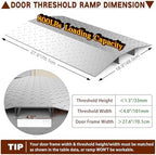 Door Threshold ramp 27.6" W*18.9" L, Metal Bridge Doorway Threshold ramp to go Over The Threshold for wheelchairs/Scooters/Walkers(800LBs Capacity, 27.6"/70cm)