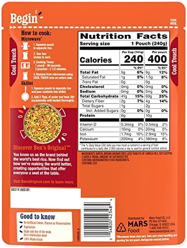 BEN'S ORIGINAL Ready Rice Brown Basmati Rice, Easy Dinner Side, 8.5 oz Pouch (Pack of 12)