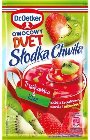 Dr.Oetker Kisiel DUET/ European hot Jelly treat: Kiwi + Strawberry (pack of 5 )
