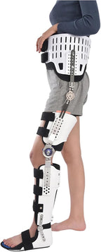 Hip Knee Ankle Foot Orthosis/Knee Support Brace with Walking Boots for Leg Fracture, Lower Limb Paralysis, Hip Walking Fixed,Left