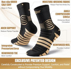 NEENCA Professional Copper Compression Socks, Medical Ankle Support Socks for Injuries Recovery & Pain Relief, Women & Men Circulation, Swelling, Runner, Travel, Pregnancy, Flying—1 Pair, 20-30 mmHg