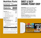 KIND Protein MAX Bars, Sweet & Salty Caramel Peanut Crisp, Gluten Free, Low Sugar, High Fiber Snacks, 20g Protein, 4 Count