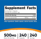 Nutricost Niacinamide (Vitamin B3) 500mg, 240 Capsules - Non-GMO, Gluten Free, Flush Free Vitamin B3