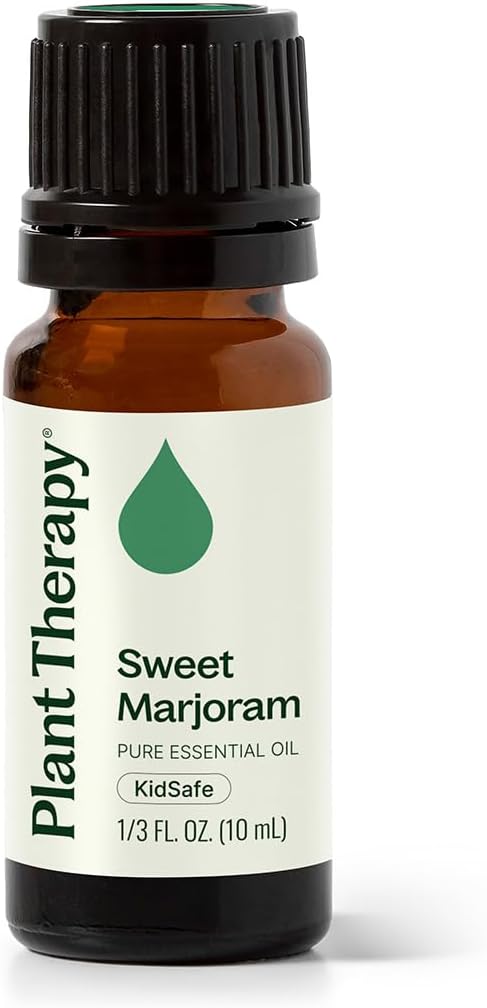 Plant Therapy Sweet Marjoram Essential Oil 10 mL (1/3 oz) 100% Pure, Undiluted, Soothing Aromatherapy for Digestive Support and Sore Muscles