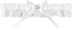 Wedding Garter for Bride, White Lace Bridal Garter with Bow Stretch Leg Strap Elegant Wedding Accessories Prom Anniversaries
