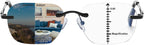 K.LAVER Progressive Multifocus Rimless Photochromic Reading Glasses Anti-Blue Light Transition Computer Multifocal Readers