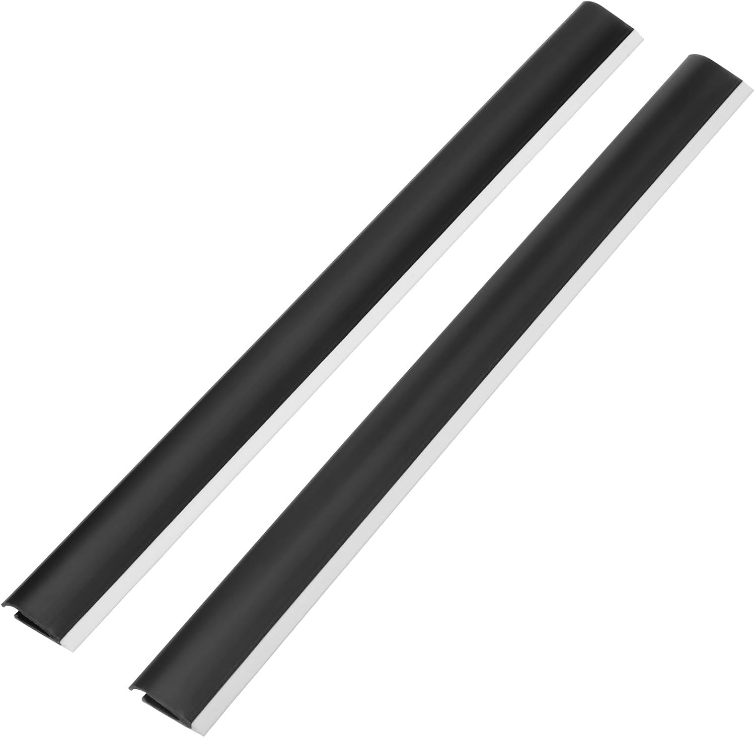 Toyvian 2pcs Plastic Strip Replacement for Dustpan Edge - Garbage Shovel Closing Edges Straps Protector Replacement Soft Pressing Strips for Garbage Shovel Repair Accessories, Black