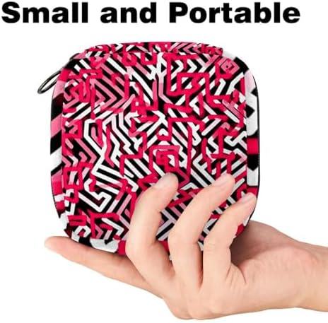 Period Bag,Sanitary Napkin Storage Bag,Abstract Pink Modern Geometric,Tampon Bag for Purse