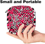 Period Bag,Sanitary Napkin Storage Bag,Abstract Pink Modern Geometric,Tampon Bag for Purse