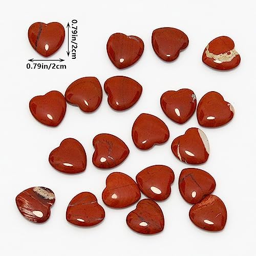 20 Packs of Tumbled Polished Natural Red Jasper Crystals Heart Stones, Crystals and Healing Stones Quartz Bulk for Wicca, Reiki, Healing Energy, Chakra Stones, Witchcraft Supplies
