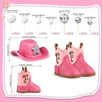 25PCS Cowgirl Cake Decorations Cowgirl Hat and Boot Cake Toppers Disco Ball Cake Topper Western Cowgirl Birthday Baby Shower Party Favors Supplies