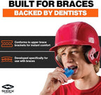 Double Braces Strapless Mouth Guard, Blue, Adult