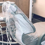 JMU 225 Pcs Dental Half Chair Cover, 24" x 27.5" Disposable Clear Plastic Sleeve Protector
