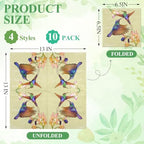40 pack 4 Styles 6.5 In Cute Bird Decoupage Paper Napkins，Beautiful Cocktail Napkins for Mother's Day, Fall, All Seasons - Decorative Chickadee Design