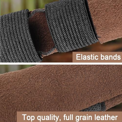 Aliceset 3 Pcs Thumb and Finger Guards for Wood Carving 3 Size Durable Leather Finger Protectors for Crafting Woodworking Kit, Comfortable Fit for All Hand Sizes