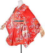 Kimono Costume Adult Japanese Geisha Floral Patten Gown Blossom Bathrobe Sleepwear With Obi Belt