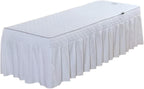 Massage Table Skirt with Hole,Quilted Pattern Massage Table Cover,Thickened Massage Linens, Massage Fitted Sheet, Massage Face Rest Cover with Hole, Sutiable for Beauty 75"x31.5" (White)