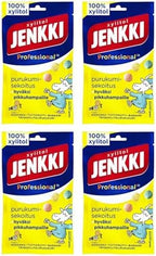 Cloetta Jenkki Xylitol Strawberry Tutti frutti Banana Chewing gum 4 Pack of 75g