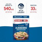Bumble Bee Chunk White Albacore Tuna in Water, 5 oz Pouch - Ready to Eat Wild Caught Tuna Packet - 33g Protein per Pouch, High in Omega-3s - Non-GMO, Gluten Free, Kosher