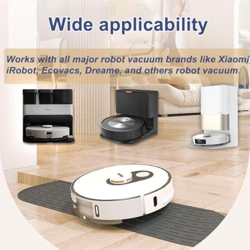 Plastic Threshold Ramp for Robot Vacuum Cleaner Universal Component Fits iRobot Roborock Dreame Shark Eufy Ecovacs Narwal MOVA Thresholds of 2-2.5 cm Height 2.6×10.6×59 cm, Grey