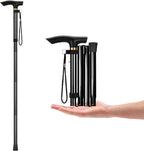 Aluminum Alloy Walking Sticks & Foldable Anti-Slip Hiking Stick - Length Adjustable for Elderly