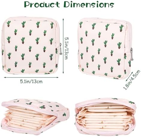 ElevateTech Sanitary Napkin Storage Bags, 4 Pcs Pad Bag for Period Tampon Bags Portable Menstrual Pad Pouch Feminine Pouch First Period Bag Gifts for Women
