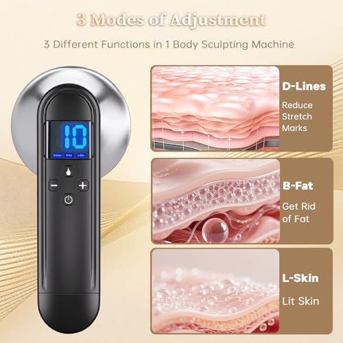 Professional Body Sculpting Machine with 3 Modes 10 Levels and Heating Function, Cordless Cellulite Massager Device, Electric Cellulite Massage Tool for Leg, Arm, Belly, Waist, Buttocks