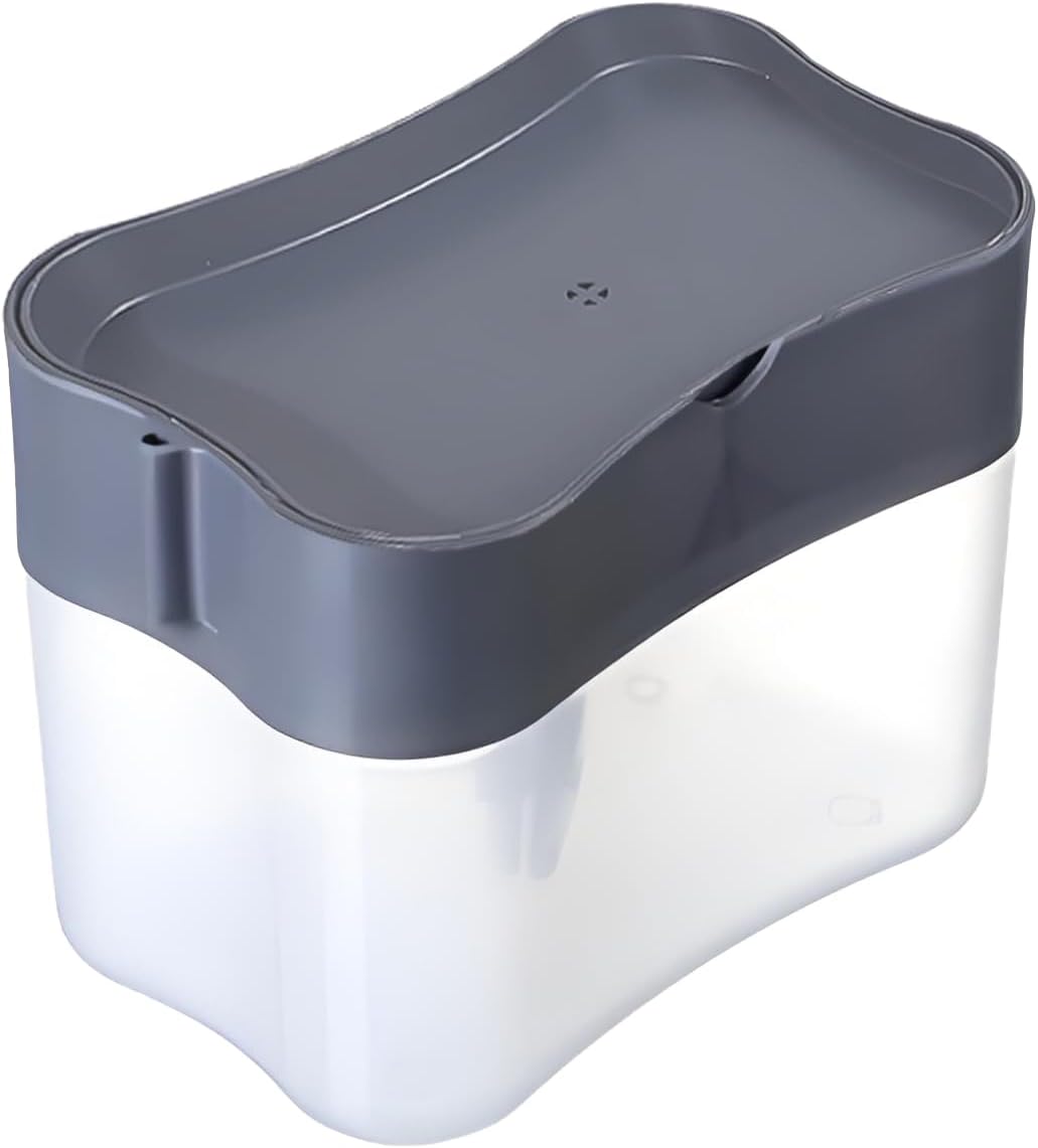 Dishwasher soap Dispenser, Kitchen Cleaning Pot Brush, Automatic Liquid Dispensing Box, soap Dispenser Gray, 1 Piece per Sale
