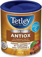Tetley Super Herbal Antiox Tea: Apple, Cinnamon & Turmeric with Vitamin C - 20 Tea Bags, 40 Grams, Naturally Caffeine Free