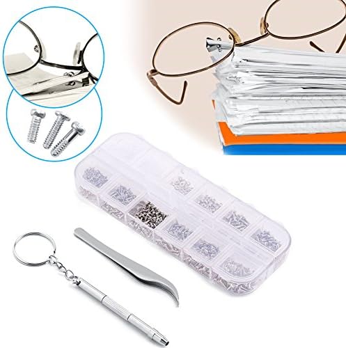 Glasses Screw Kit, Watch Screw Kit, Screws Tool Kits for Repairing Precisioning Devices Such As Eyeglasses, Sunglasses, and Watches