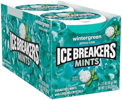 ICE BREAKERS Wintergreen Sugar Free Mints Tins, 1.5 oz (8 Count)