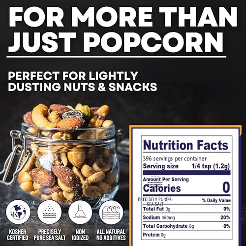 Popcorn Salt, Sea Salt Popcorn Seasoning, 16 oz Shaker - Sea Salt Superstore