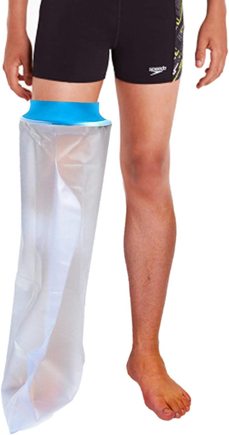 Asunby Cast Covers for Shower Leg Adult Waterproof full Leg Protector Shower Bandage Wound Showering for Broken Leg Knee Foot Ankle Wound Burns Care Supplies, After Surgery Gifts,Reusable
