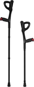 Happybuy Forearm Crutches for Adults,Folding walking Forearm Crutches with 10-Level Adjustable Height,Lightweight Aluminum Medical Crutches with Open Cuff for Leg Injury Surgery Disabled,1 Pair 350LBS
